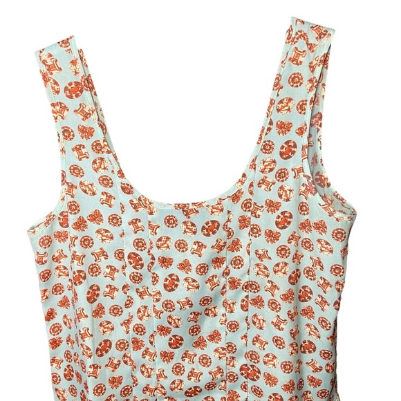 BCBGeneration Madrid Multi Mini Babydoll Dress Size XXS Drop Waist Light Blue - Picture 4 of 5